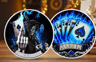 Grim Reaper Death God   Blue Flame Poker Cards Challenge Coin Hobo Nickel