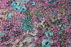 Floral Fabric Lot 6 Yards Cotton Quilting Floral Bright Print Blue Pink