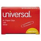 Universal Paper Clips   1  Smooth  Silver  100 Clips box  10 Boxes pack