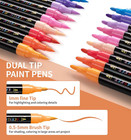 Dual Tip Acrylic Paint Markers  24 Colors Paint Pens With Fine Tip And Brush Tip