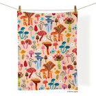 Werkshoppe Mushroom Patch   Flowers 100  Cotton Tea Towel Bright Multi-colors
