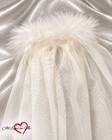 Handmade Off White Bridal Veil White Feather Hen   s Night Bachelorette Party 60cm