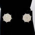 2ct Round Cut Real Moissanite Men s Cluster Stud Earring 14k Yellow Gold Plated