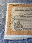 1930 International Security Management Company Stock Certificate 100 Shares  L4
