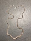 Vintage Graduated Cultured Pearl Necklace 14k White Gold Hook Clasp Diamond 22   