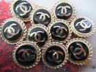 Lot Of Ten 25 Mm Designer Cc Button Gold Tone Chanel 10 Buttons