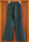 Vtg 60s 70s Girls Green Polyester High Waist Bell Bottom Flare Pants 10 12