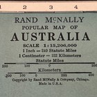 Antique 1937 Map Of Australia 14   x11   