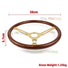 Nardi Mahogany Steering Wheel Nd Classic 380 Mm 15    Gold Aluminum