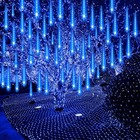 192leds  384led 8tube Meteor Shower Rain String Lights Waterproof Christmas Blue