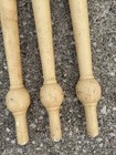Vintage Solid Farmhouse Wood Table Legs 28 5  Set Of 4- Needs Refinished Cream