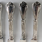 6 Reed   Barton - Modern Art - Table Knives 1904 Nouveau Silverplate No Monogram
