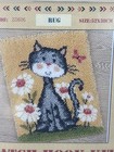 Latch Hook Kit Rug Cat Sitting In Flowers