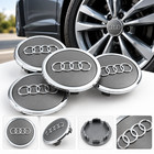 Set 4pcs  Audi 69mm Gray Chrome Wheel Rim Center Hub Caps Replacement 4b0601170a