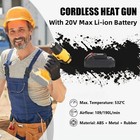 Cordless Heat Gun Hot Air Gun With Battery   Multi-level Temp   3 Nozzle