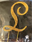 Rhinestone Crystal Gold Monogram Letter  l  Cake Topper Decoration  Brand New