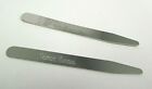 18 Neiman Marcus Brass Shirt Collar Stays In Black Leather Wallet Holder New