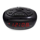 Westclox 0 6 In  Black Alarm Clock Led Plug-in 70044a