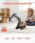 Remote Control Excavator Toy 11 Channel 1 20 Scale Rc Excavator Digger For Kids