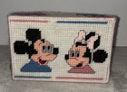 Mickey Mouse Minnie Needlepoint Nursery Decor Pink Blue 6x8 5    Vintage flaw