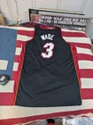 Adidas Nba Miami Heat Stitched Jersey  3 Dwayne Wade -  Size Xl Black