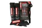 Motul Road Chain Care Kit - Chain Clean  Chain Lube  Brush  Gloves