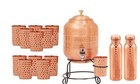 Premium Quality Matka vessel Of Copper Water Pot Dispenser Jar Vessel Gift Set