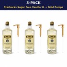 Starbucks Sugar Free Vanilla Syrup 3 Pack 1l Bottles Gold Pumps