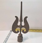 Old Antique Victorian Brass Or Bronze Trident Flag Staf End Or Decorative Topper