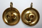 Vintage Pair Brass Dollhouse Chambersticks Candle Holders Round Ring Handles 2 