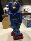 Vintage Sjm Battery Operated Super Explorer Wide Screen Robot Mib Old Store Stoc