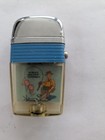 Vintage Scripto Vu-lighter World s Greatest Fisherman Silver   Blue