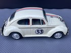 Vintage Taiyo Battery Operated Tin Car Volkswagen Herbie The Love Bug Japan C-23
