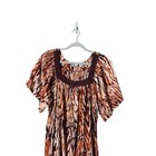 Vintage Daffodil Maxi Dress Large Cotton Lounge Bohemian Swim Dress Beachy Brown