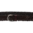 Men s Hand Woven Belt In Dark Brown Vegetable Tanned Leather