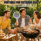 Rotating Head Electric Fly Swatter Racket  Bug Zapper Indoor With Long Telescopi