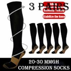 3 Pairs - Compression Support Socks Wide Calf Plus Size Knee High