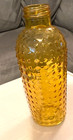 Vtg 1970 s Mid-century Modern Amber Glass Vase jar bottle-dps Dots-8   high-euc
