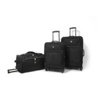 3 Piece Softside Luggage Set W  Spinner Wheels   Wheeled Duffel Travel Bags New