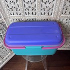 Eagle Craftstor 90s Sewing Storage Organizer Craft  Tote Teal Purple Tray Vtg 