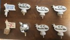 Vintage Lot Of 8 Pour Spouts Early Time Whiskey  Seagrams calvert  Canadian Club