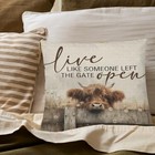 Cow Pillow Covers 18x18 rustic Farmhouse Live Like Someone Left The Highland