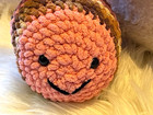 Pink Brown White Sparkle Crochet Amigurumi Handmade 7  Baby Bumblebee Plushie