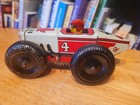 Very Nice Vintage 1930 s Or  1940 s White Marx  Tin  Wind Up   4 Midget Racer