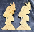 Vtg  Pair Mid Century Mushrooms Multi Color Pressed Foam Wall Hanging Hippy Boho