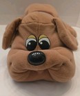 Vtg 1985 Tonka Pound Puppy Large 17  Tan Brown Plush Dog W  Original Red Collar
