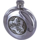 Celtic Horse Medallion Flask 5oz Round Stainless Steel Gift Bag   Box Hunt Gift 