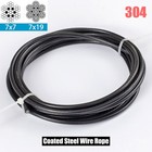 Stainless Steel Wire Rope Cable Black Pvc Plastic Coated 1mm 2mm 3mm 4mm 5mm 6mm