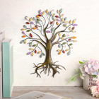 Metal Tree Wall Art Sculpture Gold Leaf Hanging Decor Indoor Outdoor Home