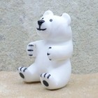 Zuni Fetish-native American Carving-white Marble Sitting Bear-corwin Yamutewa